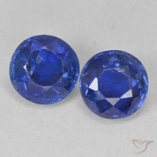 1.43ctw Natural Azul escuro Dianita, Redondo, SI