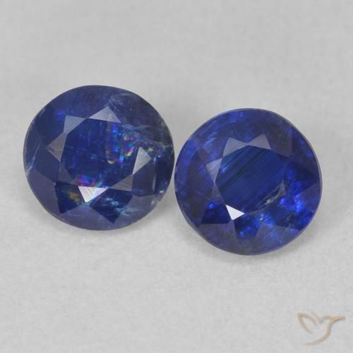1.12ctw Natural Azul escuro Dianita, Redondo, SI