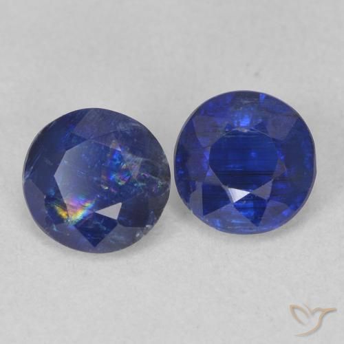 Pedras preciosas de Dianita Azul escuro natural de 1.12 ct, Redondo, SI