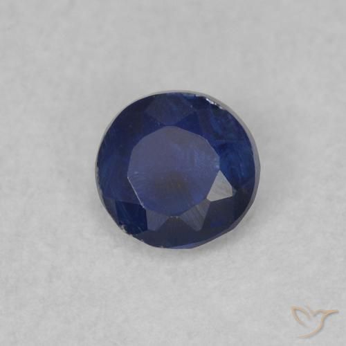 Dianita Azul escuro Natural 0.30ct, Redondo, SI