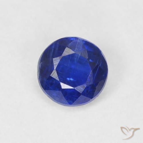 0.34ct Natural Azul escuro Dianita, Redondo, SI