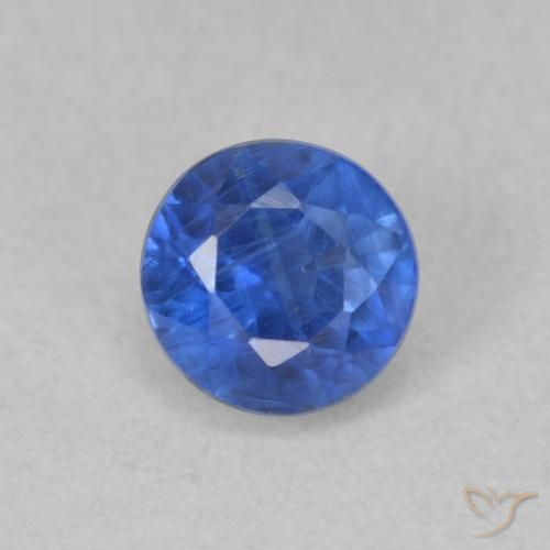 0.48ct Natural Azul escuro Dianita, Redondo, SI