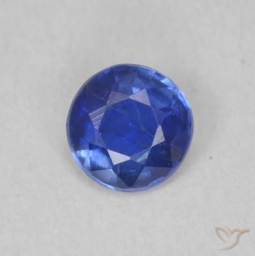 0.32ct Natural Azul escuro Dianita, Redondo, SI
