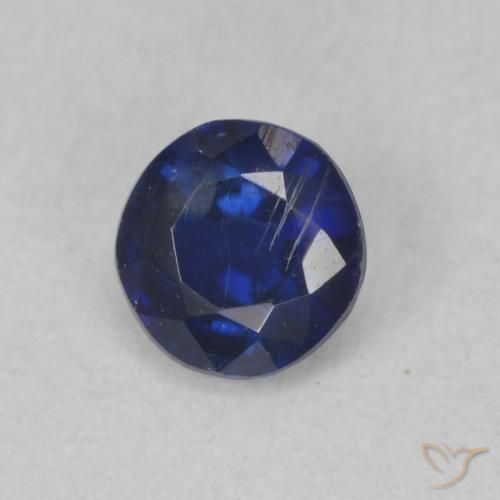 Dianita Azul escuro Natural 0.42ct, Redondo, SI