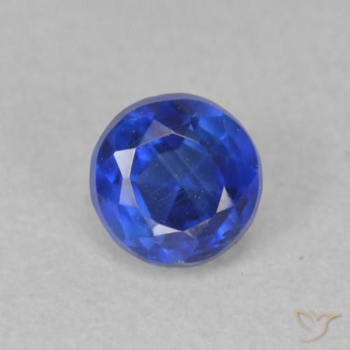 0.47ct Natural Azul escuro Dianita, Redondo, SI