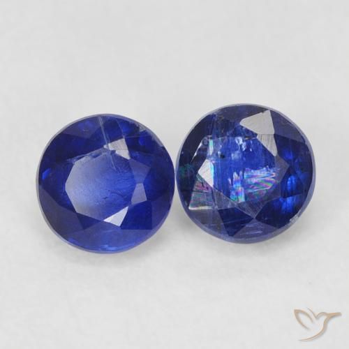 0.96ctw Natural Azul escuro Dianita, Redondo, VS-SI