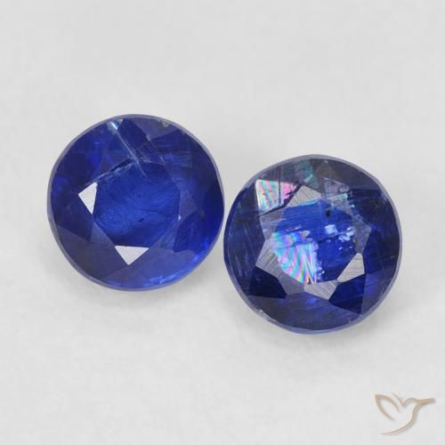 Pedras preciosas de Dianita Azul escuro natural de 0.96 ct, Redondo, VS-SI