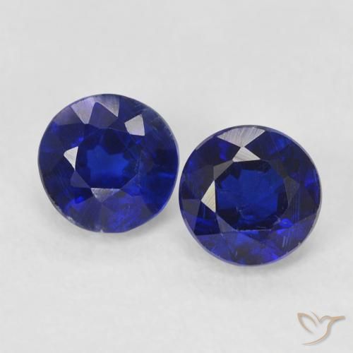 0.90ctw Natural Azul profundo Dianita, Redondo, VS-SI