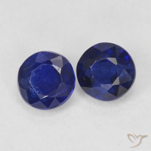 Pedras preciosas de Dianita Azul escuro natural de 0.86 ct, Redondo, VS-SI