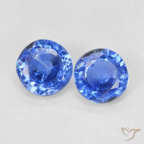 0.71ctw Natural Azul marinho médio Dianita, Redondo, VS-SI