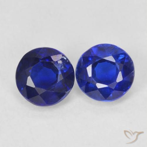 Pedras preciosas de Dianita Azul escuro natural de 0.86 ct, Redondo, VS-SI