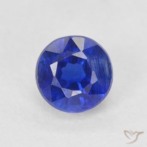 0.51ct Natural Azul escuro Dianita, Redondo, SI