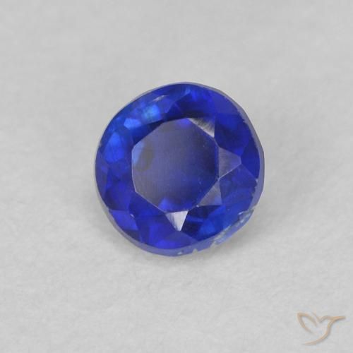 Dianita Azul marinho intenso Natural 0.40ct, Redondo, VS-SI