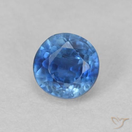 0.46ct Natural azul marinho claro Dianita, Redondo, VS-SI