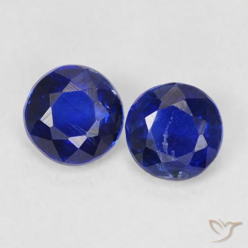 0.78ctw Natural azul real Dianita, Redondo, VS-SI