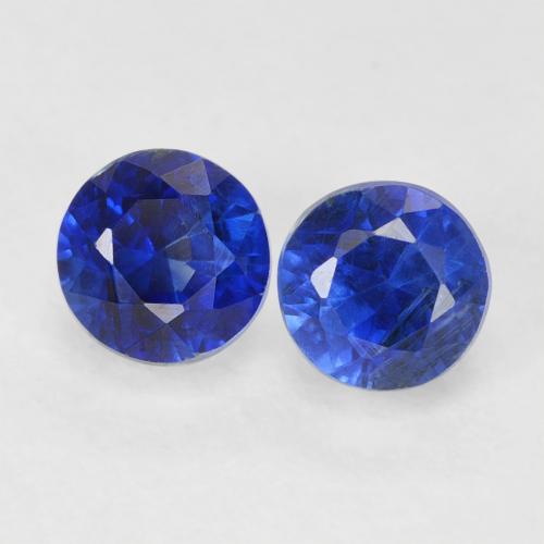 1.18ctw Natural azul real Dianita, Redondo, VS-SI