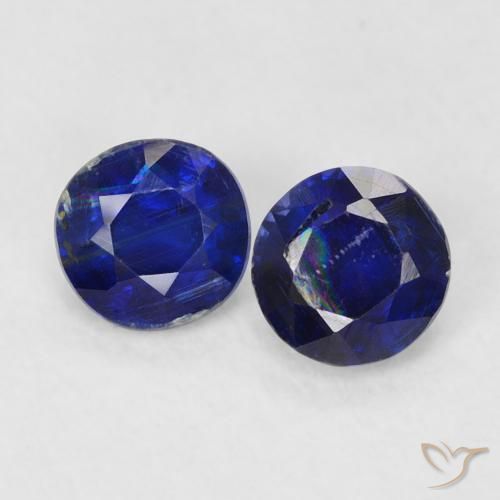 0.68ctw Natural azul real Dianita, Redondo, VS-SI