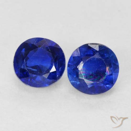 0.98ctw Natural azul real Dianita, Redondo, VS-SI