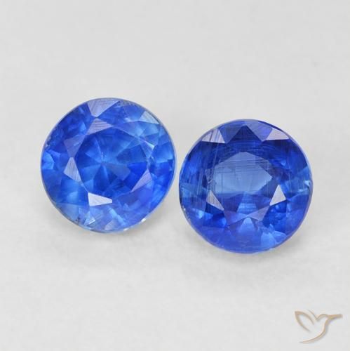 0.90ctw Natural Azul Azure Profundo Dianita, Redondo, VS-SI