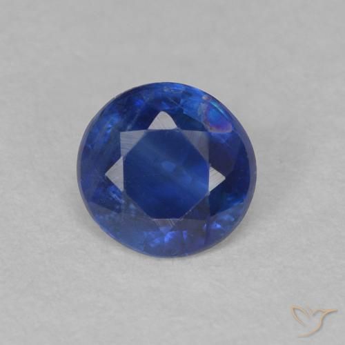 0.52ct Natural Azul escuro Dianita, Redondo, SI