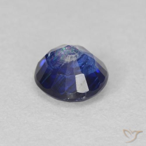 Dianita Azul escuro Natural 0.68ct, Redondo, SI