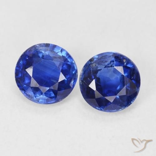 1.27ctw Natural Azul escuro Dianita, Redondo, SI