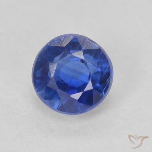 0.49ct Natural Azul escuro Dianita, Redondo, SI