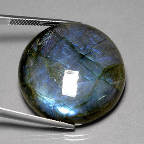 Labradorita multicolorido natural 67,70ct, corte redondo, translúcido