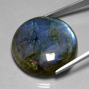 Labradorita multicolorido natural 67,70ct, corte redondo, translúcido