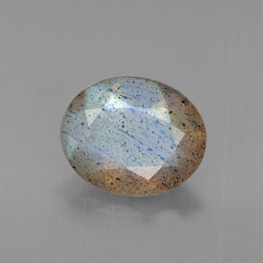Labradorita multicolorido natural 1,32ct, corte oval, translúcido