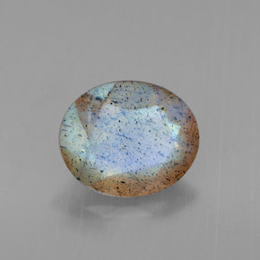 Labradorita multicolorido natural 1,32ct, corte oval, translúcido