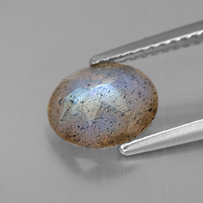 Labradorita multicolorido natural 1,32ct, corte oval, translúcido