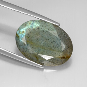 Labradorita Multicolorido Natural 10.26ct, Corte Oval, Opaco