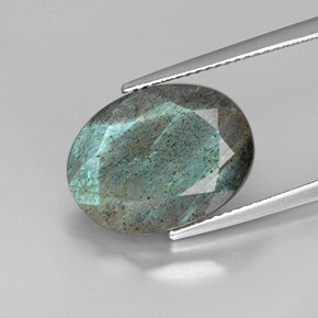Labradorita multicolorido natural 9,69ct, corte oval, opaco