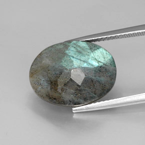 Labradorita multicolorido natural 9,69ct, corte oval, opaco