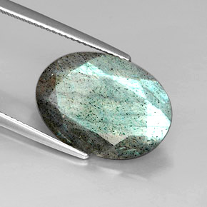 Labradorita multicolorido natural 10,24ct, corte oval, opaco