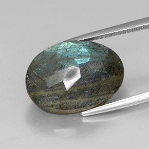 Labradorita multicolorido natural 13,24ct, corte oval, opaco