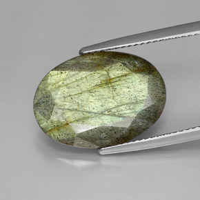 Labradorita Multicolorido Natural 9.85ct, Corte Oval, Opaco