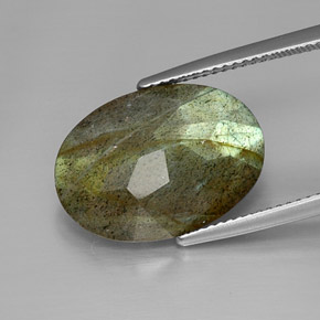 Labradorita Multicolorido Natural 9.85ct, Corte Oval, Opaco