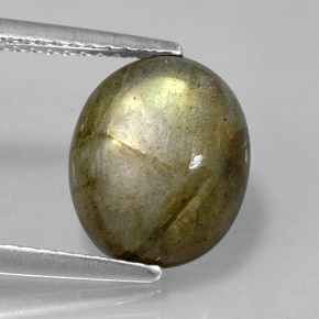 Labradorita multicolorido natural 4,58ct, corte oval, opaco