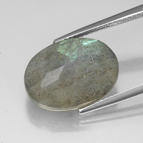 Labradorita multicolorido natural 10,11ct, corte oval, translúcido