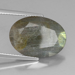 Labradorita Multicolorido Natural 9.58ct, Corte Oval, Opaco