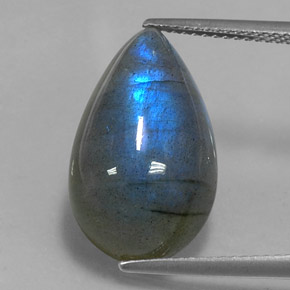 Labradorita multicolorido natural 13,56ct, formato de pêra, translúcido