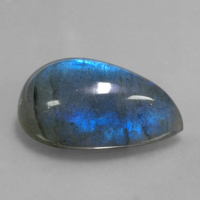 Labradorita multicolorido natural 13,56ct, formato de pêra, translúcido