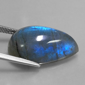 Labradorita multicolorido natural 13,56ct, formato de pêra, translúcido