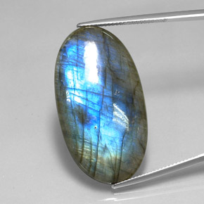 Labradorita multicolorido natural 32,75ct, corte oval, translúcido
