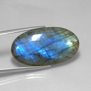 Labradorita multicolorido natural 32,75ct, corte oval, translúcido