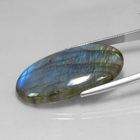 Labradorita multicolorido natural 32,75ct, corte oval, translúcido