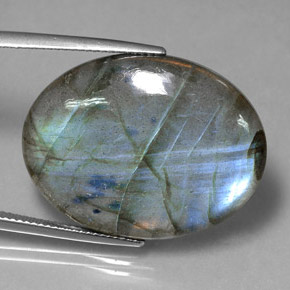 Labradorita multicolorido natural 28,90ct, corte oval, translúcido