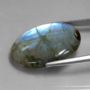 Labradorita multicolorido natural 28,90ct, corte oval, translúcido